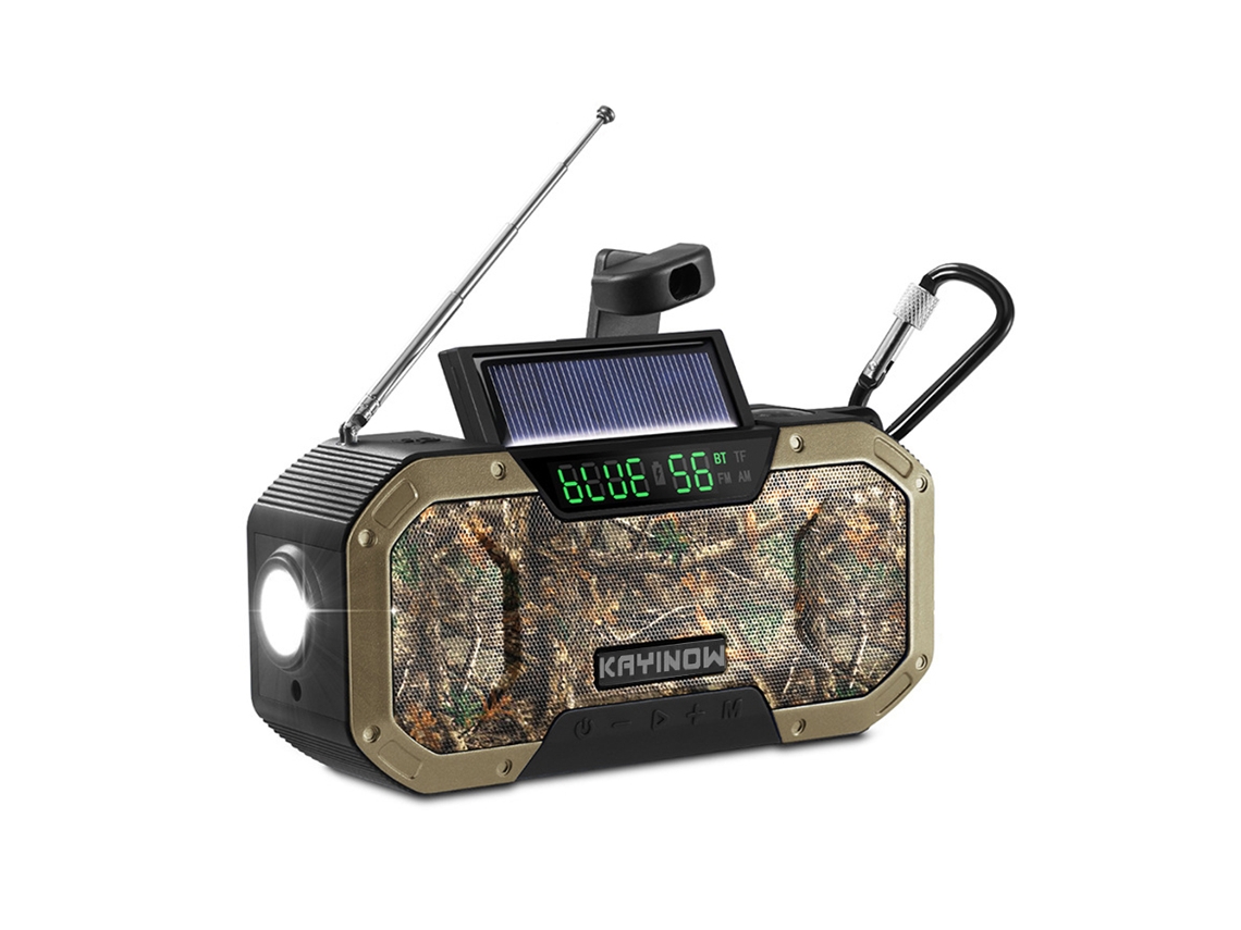 Radio de emergencia portátil Viewleaf con manivela de 15000 mAh, energía solar, linterna LED AM/FM/NOAA y banco de energía para uso en exteriores