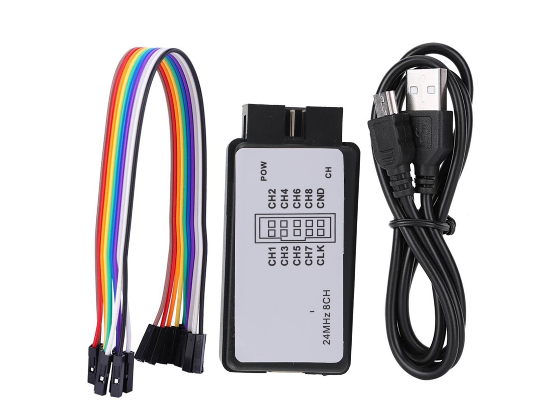 Analizador Lógico Digital Usb Mini Dslogic Plus De 8 Canales Y 24 Mhz Con Profundidad De Adquisición De Datos De 10t.