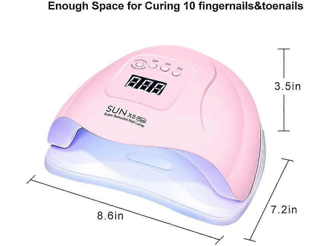 Lámpara UV LED Vaslon de 80 W para uñas de gel, lámpara profesional para secar uñas de gel Ly Ebike (rosa)
