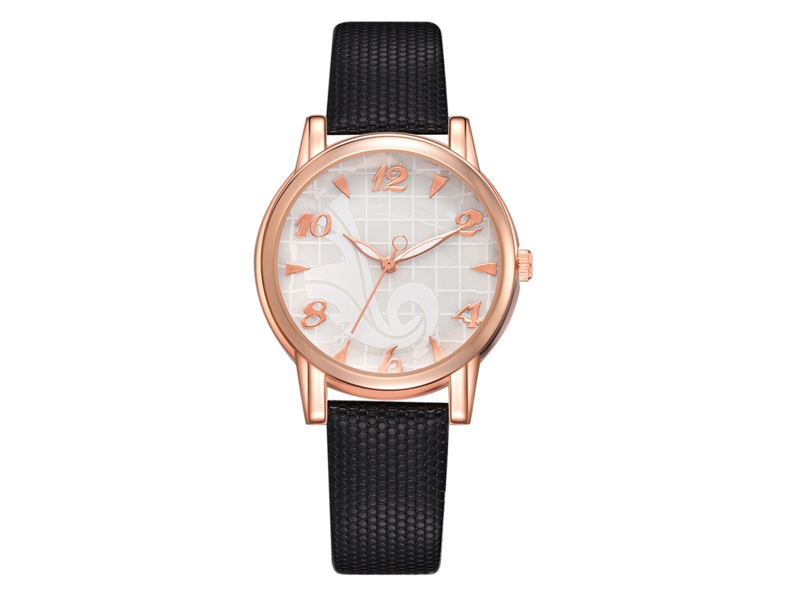 Reloj De Pulsera De Moda Para Mujer Con Correa De Piel Sintética Y Esfera Redonda Grande Con Pantalla De Cuarzo Numérica.