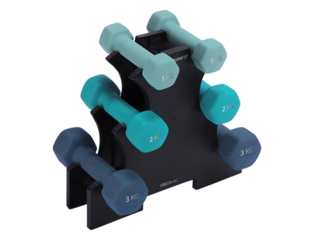 CECOTEC Set de 6 Mancuernas Hexagonales Sweatproof de 1, 2 y 3Kg DrumFit Dumbbell 123 Neoprene Set. Recubrimiento de Neopreno de Alta Adherencia, T...