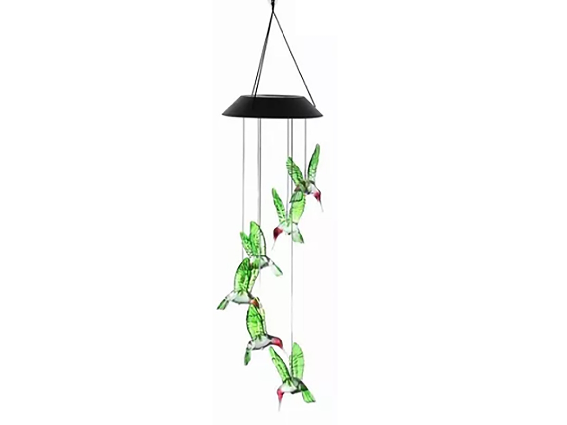 Campana Solar Con Luz Led De Viento Ip65 Para Jardín Y Patio. Lámpara Colgante Solar.