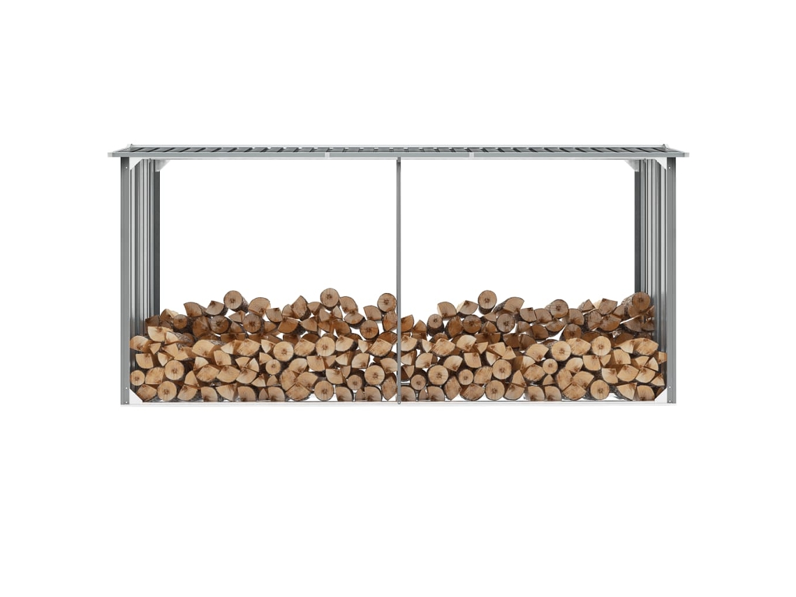 Casetilla Para Leña Acero Galvanizado Gris 330x92x153 Cm