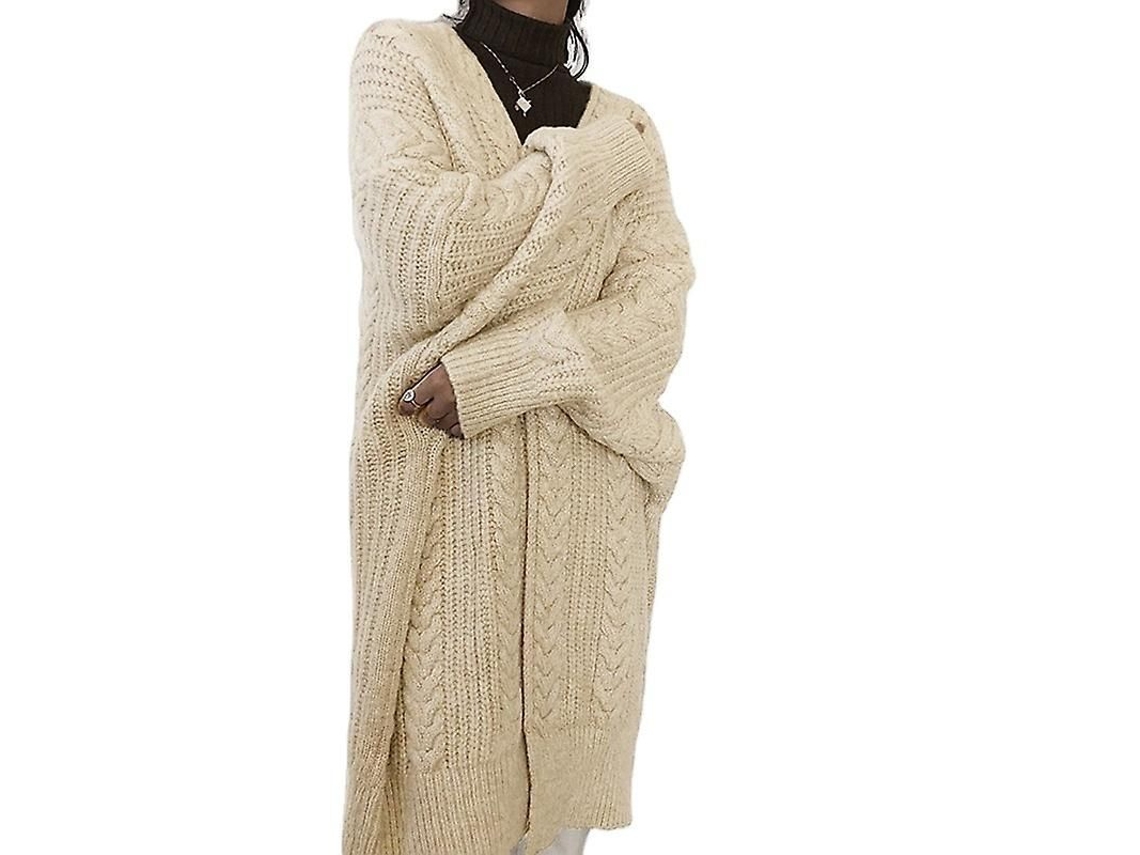 2026-cardigan Mujer Tejido Waffle Cuello V Manga Larga Estilo Casual Otoño Invierno Blanco Gris Oscuro Talla Única