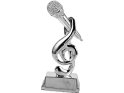 Trofeo con forma de micrófono y diseño exclusivo