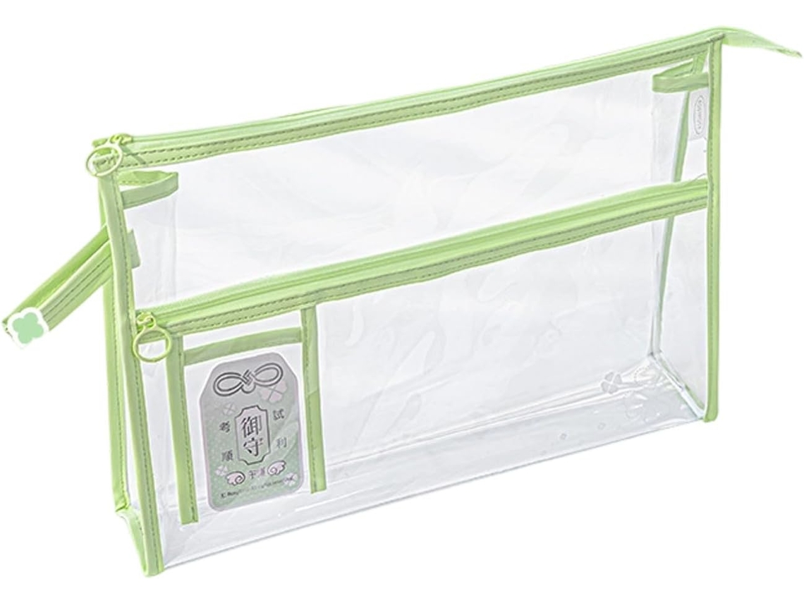 Estuche Impermeable Para Lápices Fabricado En Pvc Transparente Con 2 Compartimentos De Gran Capacidad Y Cierre De Cremallera.