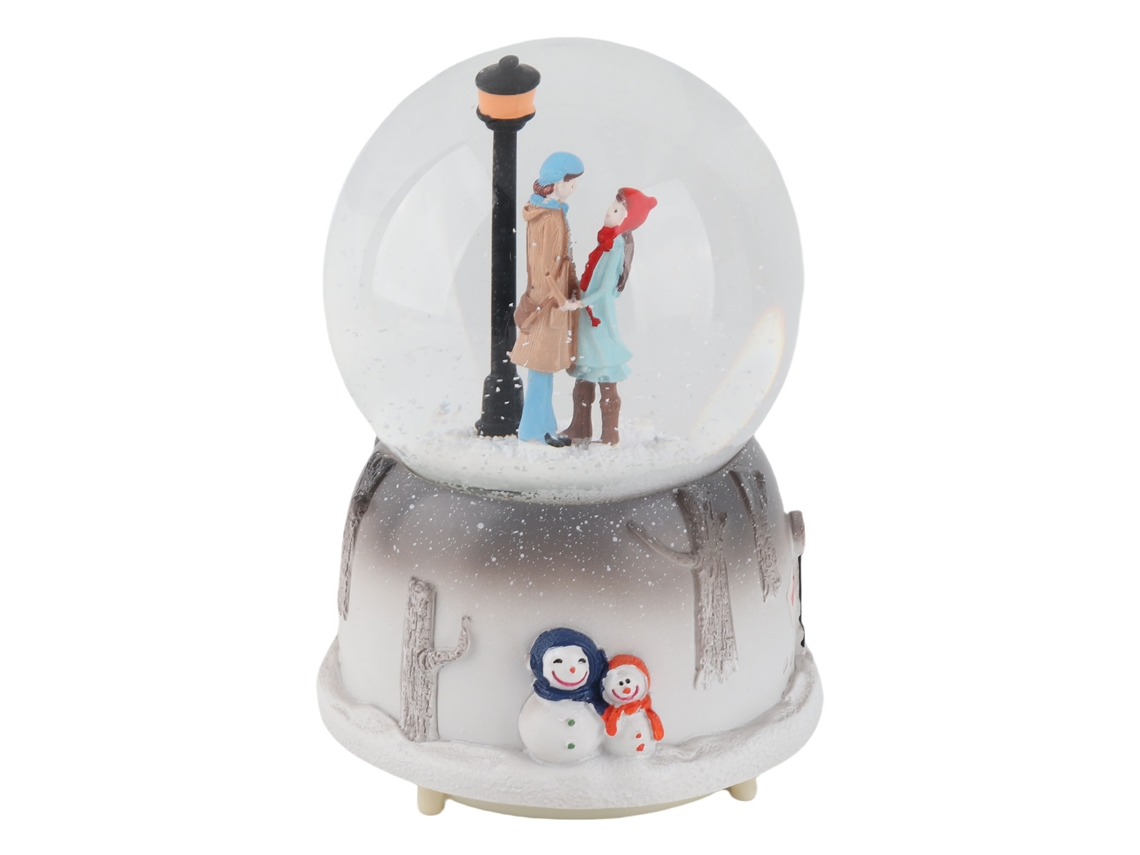 Lámpara De Noche Musical Caja De Música Con Forma De Bola De Nieve Adorno De Mesa Con Luz Led