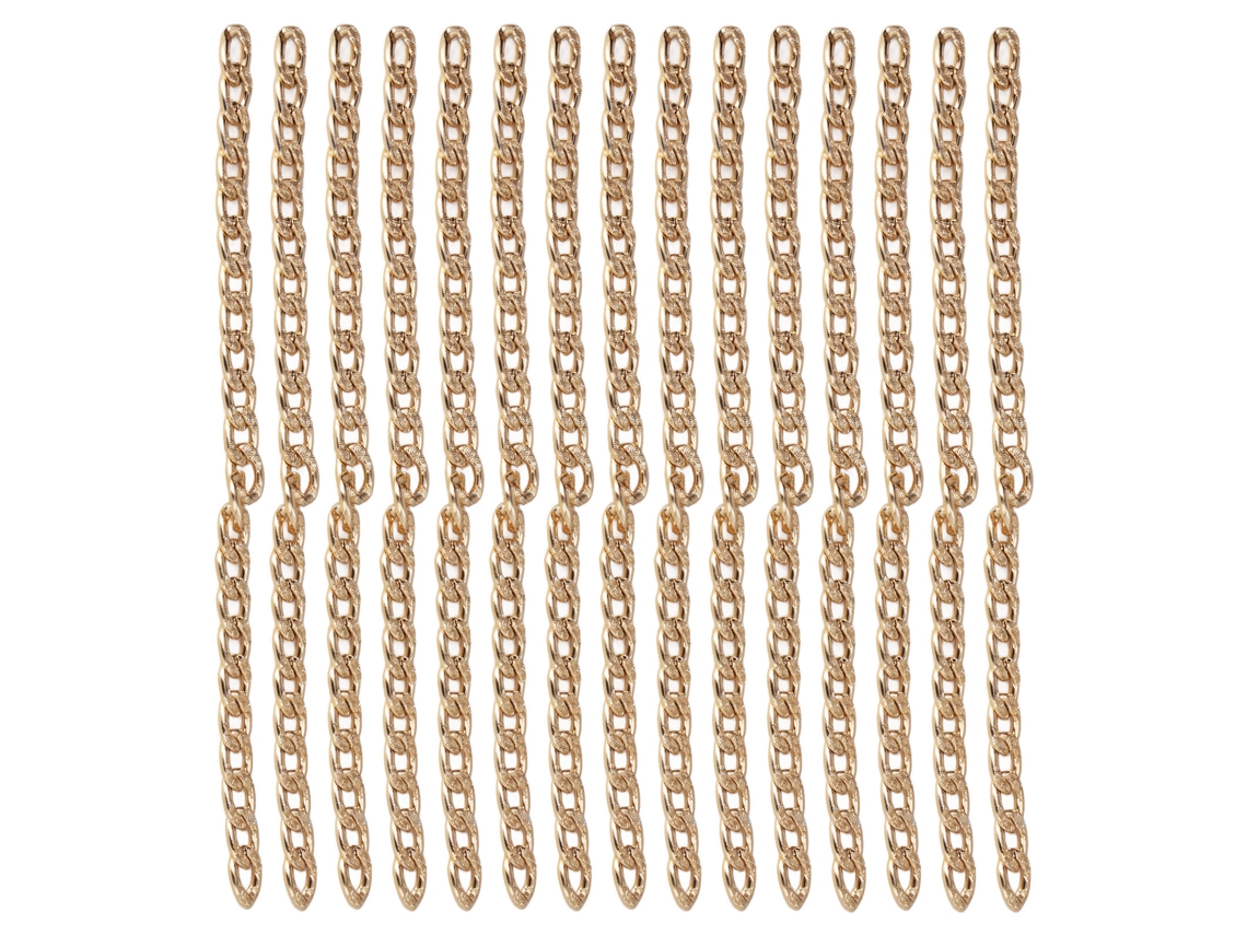 Cadena De Aluminio De 10 M Con Cierre A Presión Para La Fabricación De Collares, Pulseras Y Joyas (color Oro).