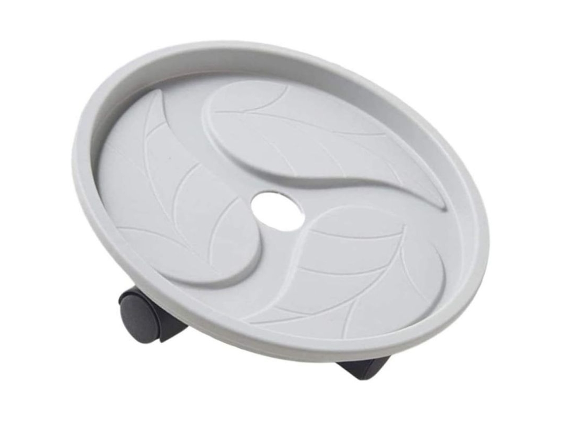 2026-carro De Macetas Giratorio Móvil, Con Ruedas, Plato Para Plantas, Interior Y Exterior, Gris, 27cm