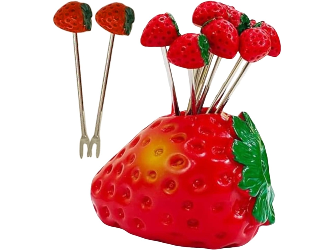 Tenedores Para Fresas Con Forma De Corazón, 10 Unidades