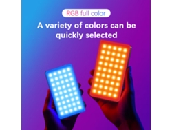 Luz Led Rgb Andoer Y140 Para Video Fotografía Cri95+ 2500k-9000k Ajustable 26 Efectos Con Lcd Adaptador Cold Shoe