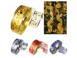 4 Rollos De Cinta De Organza De 2 M Con Estampado De Estrellas Brillantes Para Envolver Regalos, Decoración Navideña Y Bodas.