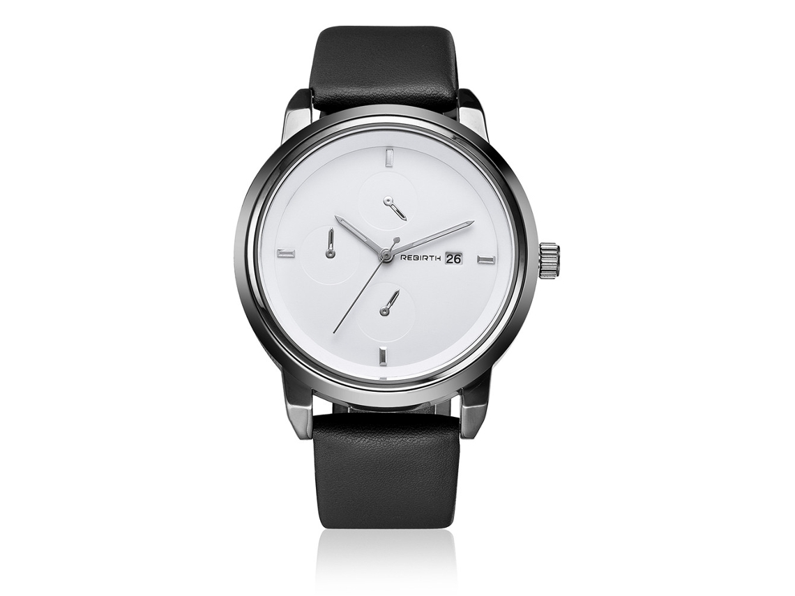 Reloj De Pulsera De Cuarzo Informal Para Mujer Con Correa De Pu Moderna, Resistente Al Agua, Blanco Y Negro.