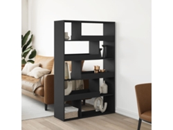 Biombo plegable | Separador de ambientes 100x33x156,5 cm, fabricado en derivados de madera, color negro.