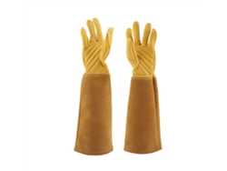 Guantes De Jardinería De Cuero Resistentes A Las Perforaciones Para Podar Rosales Altos, Protectores, Talla M, Amarillos.