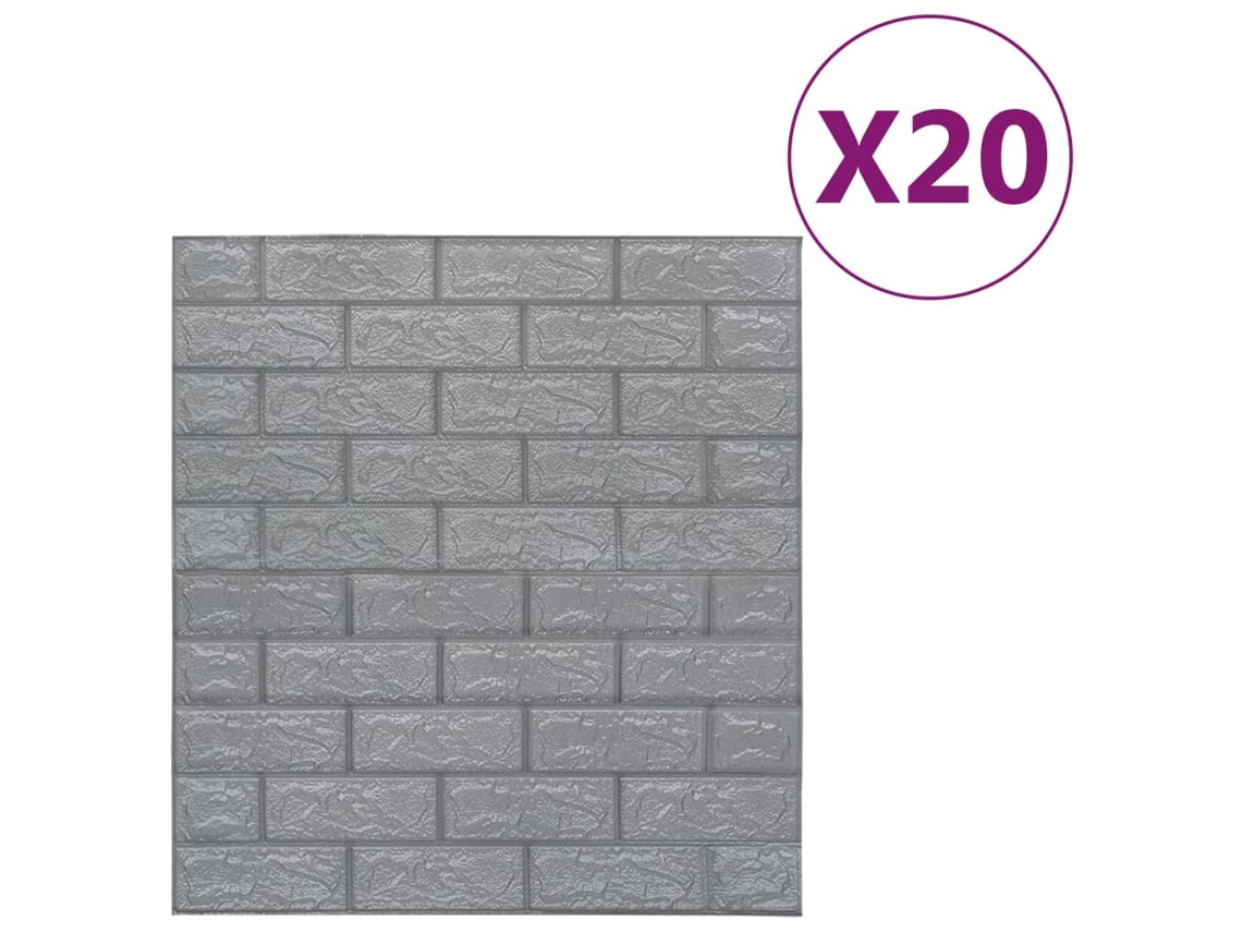 Conjunto 20 Vinilo de pared VIDAXL Antracita Polietileno