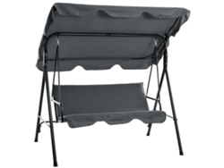 Columpio Hollywood De 3 Plazas Con Funda De Cojín, Capacidad De 240 Kg, Color Gris.