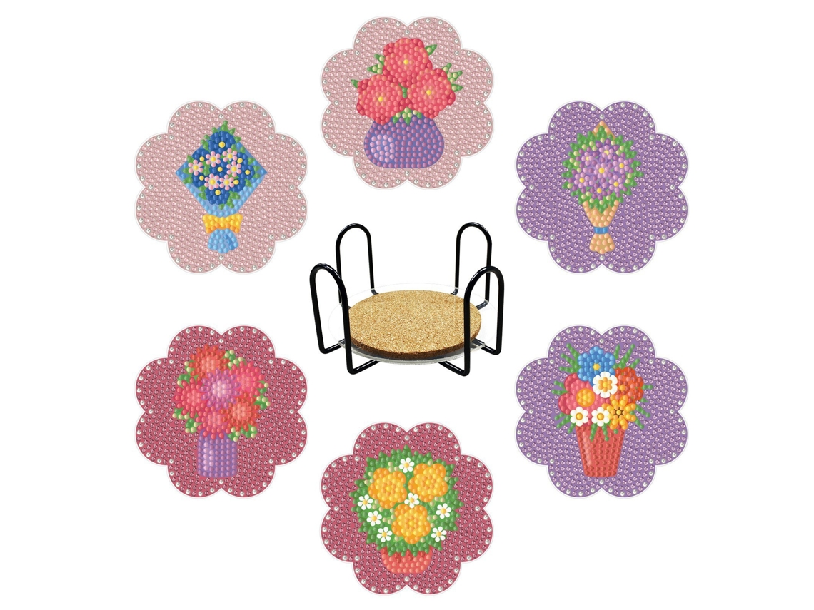 Posavasos Aislante Con Soporte, Kit De Arte De Diamantes Para Coche, Hogar Y Oficina Bd23 Siurn