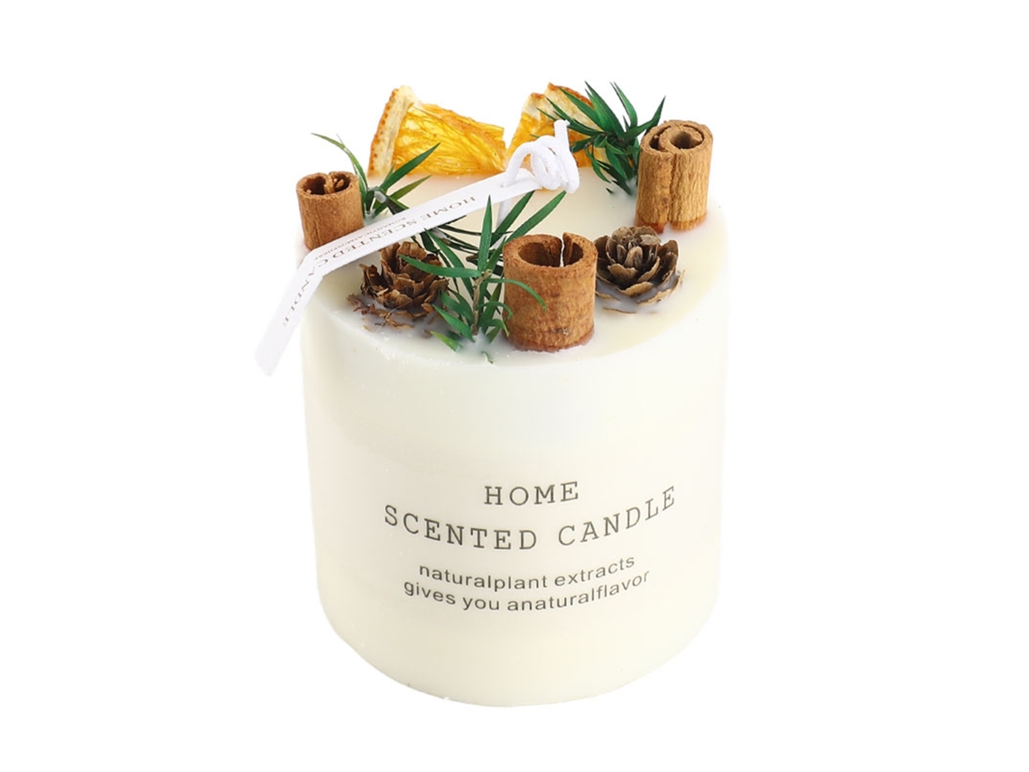 Vela perfumada de cera de soja con flores secas, tipo 4