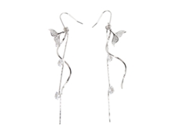 Pendientes De Plata De Ley 925 Con Colgante De Diamantes De Imitación, Diseño Elegante Para Mujer.