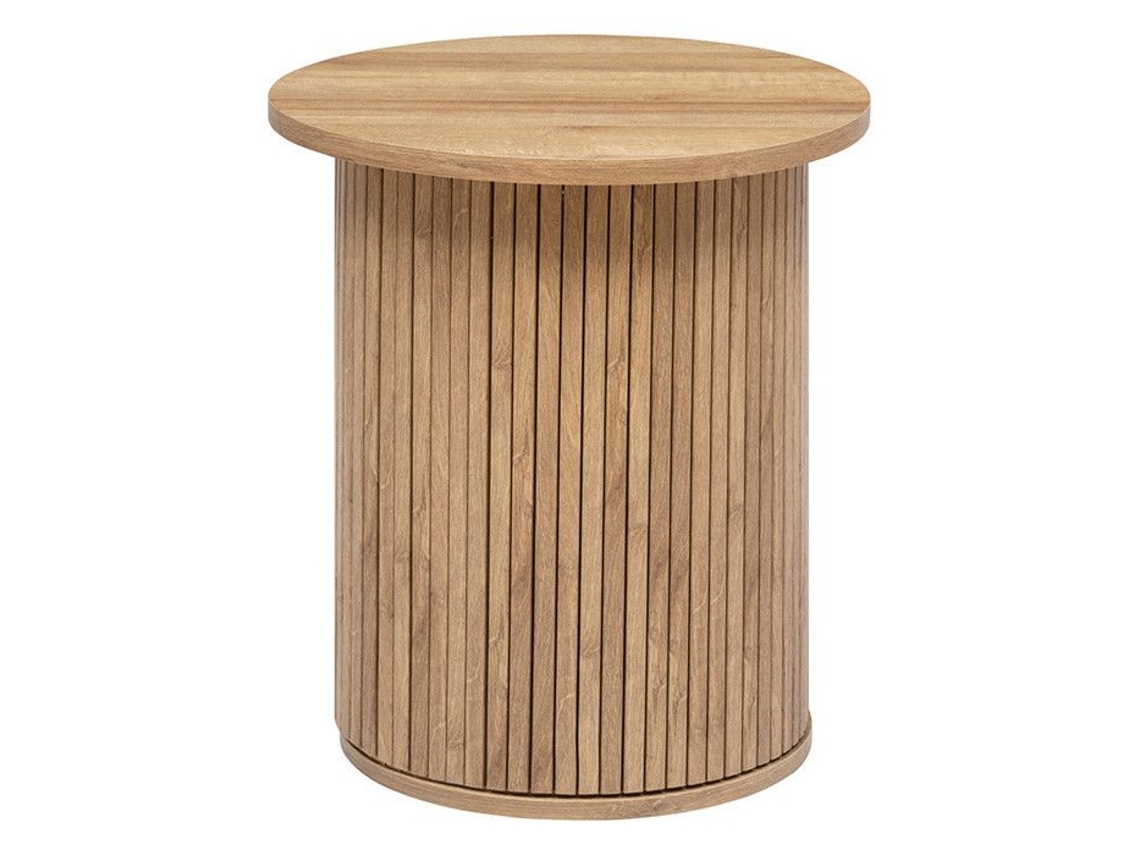 Mesa De Centro Colva En Chapado Con Efecto Madera D45cm Madera Natural Atmosphera Interior Designer
