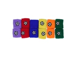 12 Pulseiras Esportivas Absorventes De Suor Para Crianças Futebol Beisebol Poliéster 6x6cm