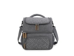 Bolsa de hombro impermeable y bordada para guardar comida y hielo. Yunzii gris.