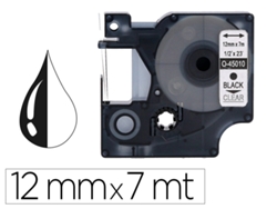 Cinta Q-CONNECT Negro-Transparente 12Mm X 7Mt Dymo