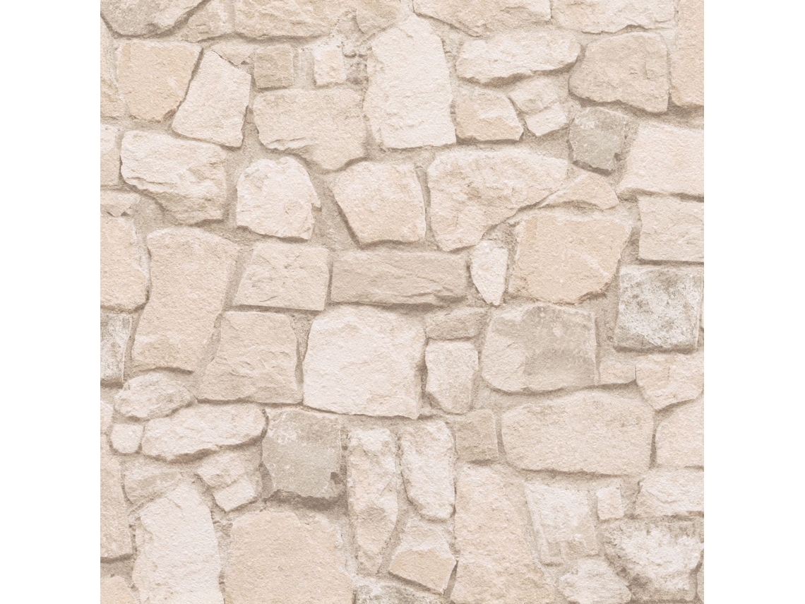 692429-Gu Papel Pintado Efecto Piedra y Azulejos Ligeramente Texturado Mate 5 33 M2 PROFHOME