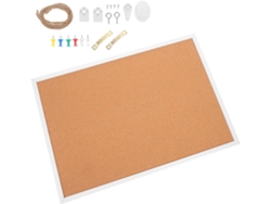 Tablero de corcho de 35x50 cm con marco blanco para oficina y hogar, panel para notas, fotos, fotos compactas.