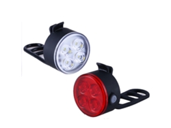 Rebe-conjunto De Luces Para Bicicleta Ld-2209 Recargable Por Usb Super Brillante 4 Led 4 Modos Impermeable 400mah Luz Delantera Y Trasera