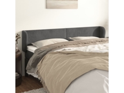 Cabecero De Terciopelo Gris Oscuro 163x23x78/88 Cm
