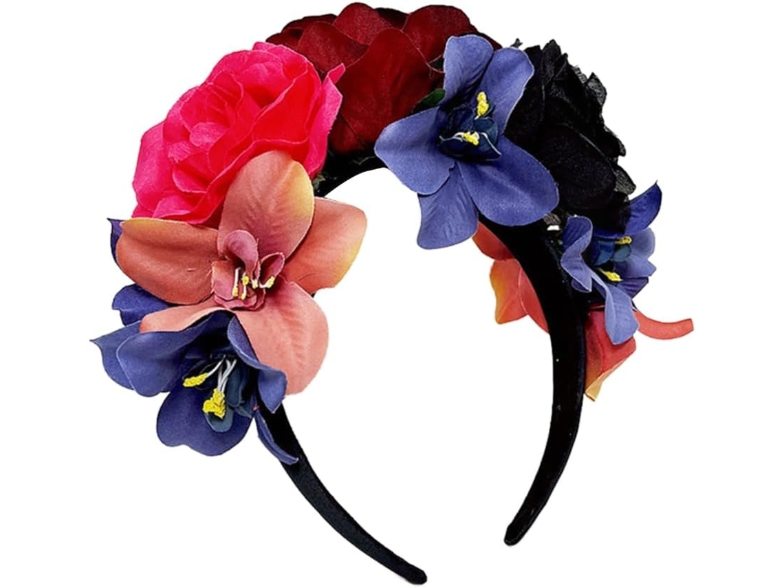 Tiara floral rosa SFUSHOS