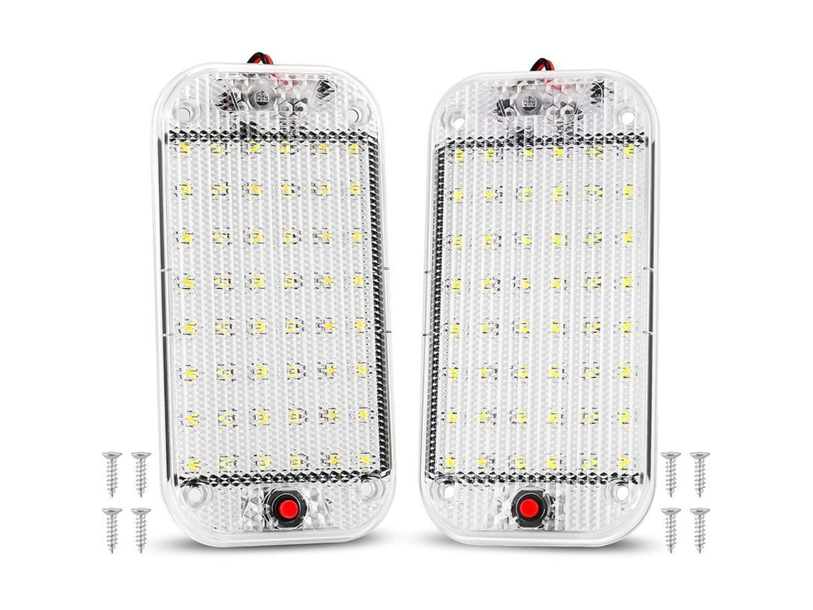 Luz Interior De 10 W Con 48 Led E Interruptor Para Coche, Furgoneta, Camión, Barco, 12 V-85 V, 2 Unidades.