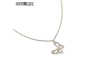 Collar colgante de mariposa de circón cúbico de moda collar de estilo coreano para mujeres joyas joyas
