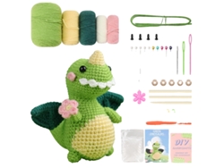 Juego de agujas de ganchillo, ideal para principiantes, incluye herramientas esenciales, dinosaurios C