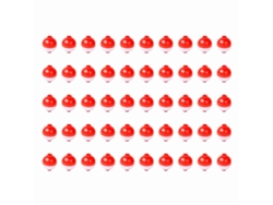 50 Carretes De Pesca Con Botón Y Flotadores Redondos De 0,75 Pulgadas, Color Blanco Y Rojo.