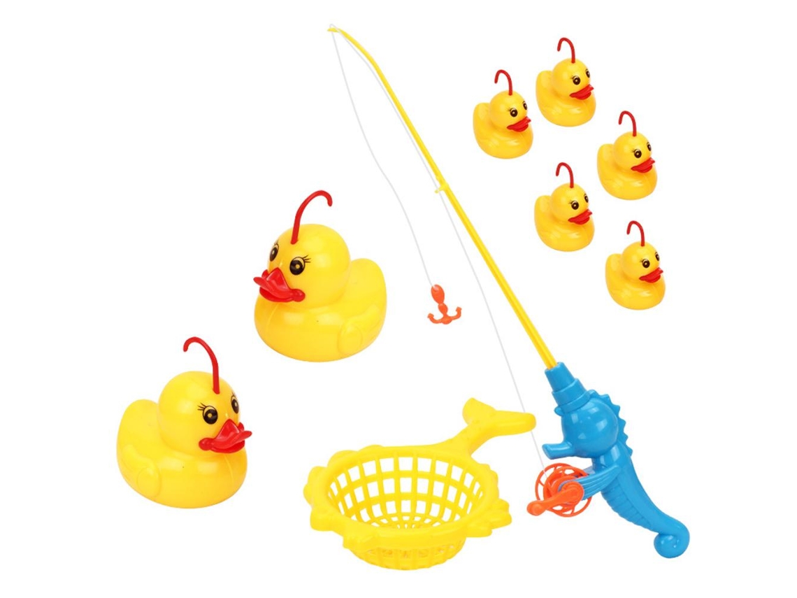 20du26 Juego de pesca de patos con 9 piezas, educativo para niños, para piscina, amarillo