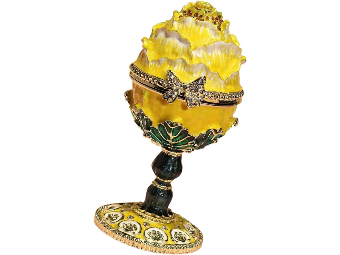 Contenedor Decorativo De Aleación Para Huevos De Pascua Con Una Construcción Robusta, Ideal Para Exhibición.