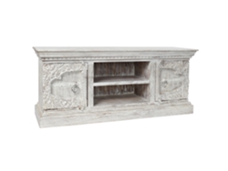 Mueble Tv Mango Metal Decape Blanco 160x40x65cm