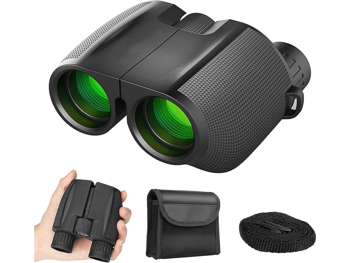 Binoculares para adultos y niños 10x25 HD Binoculares impermeables Field Surfer con visión nocturna y lente FMC para observación USHION