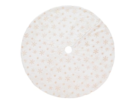 Falda de árbol de Navidad blanca Falda de árbol de Navidad con copos de nieve de lentejuelas, 122 cm Dorado