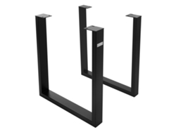 Set de 2 Patas de mesa industrial ML-Design 70x74cm acero en polvo negro mate en forma de U