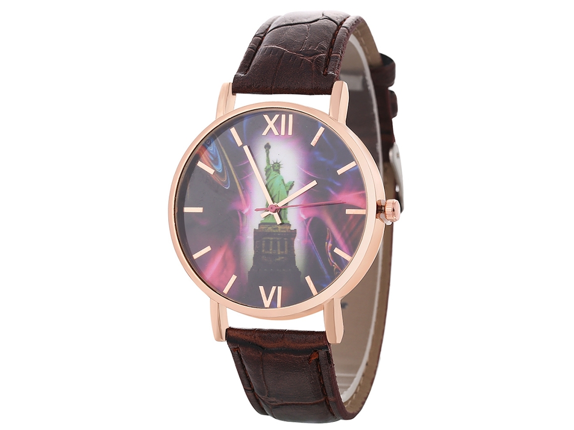 Reloj De Pulsera De Cuarzo Sencillo Y Elegante Con Correa De Cuero Para Hombres, Mujeres Y Estudiantes (marrón)
