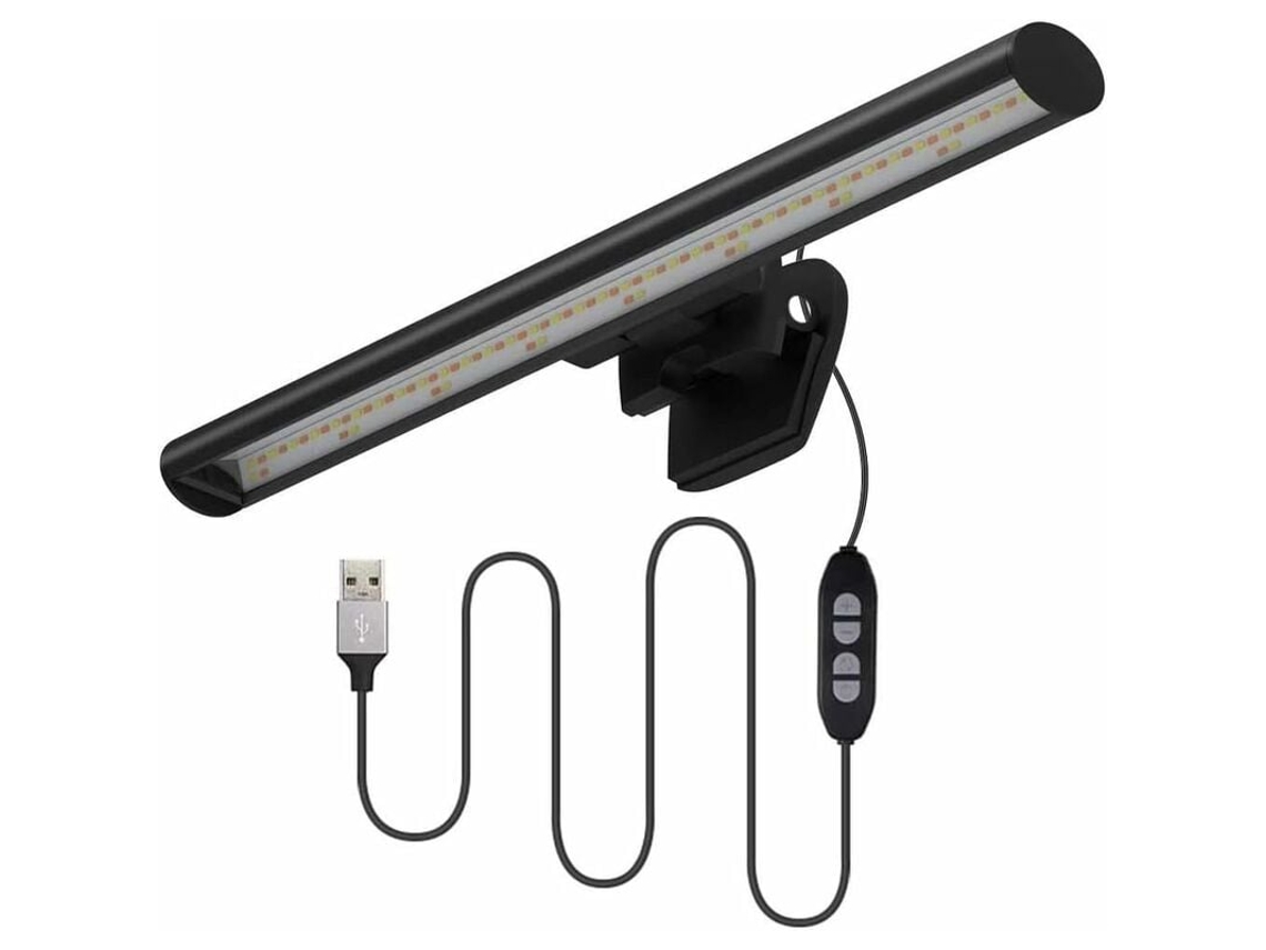 KOFIHETY Lámpara LED USB para Pantalla de Portátil, 10 Niveles de Brillo Regulables, Luz Antideslumbrante con Mando a Distancia, Iluminación Profesional para L