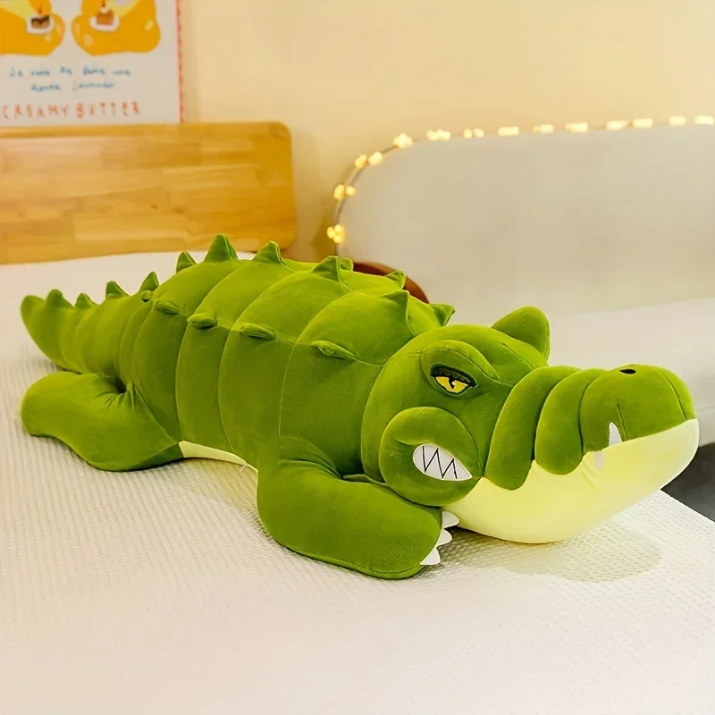 (verde Militar, 80 Cm) Peluche De Cocodrilo, Bonito Y Suave, Ideal Para La Decoración Del Salón.