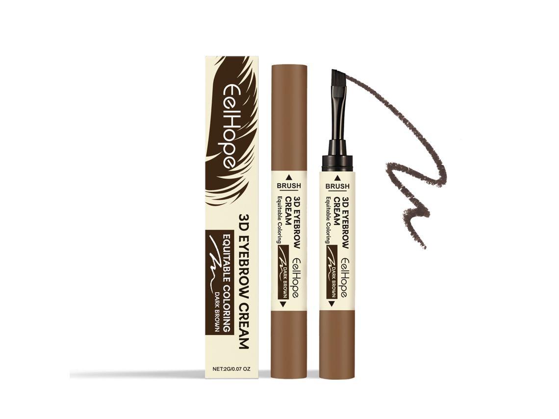 Crema para cejas con tinte marrón oscuro y dos puntas, para un peinado de larga duración.