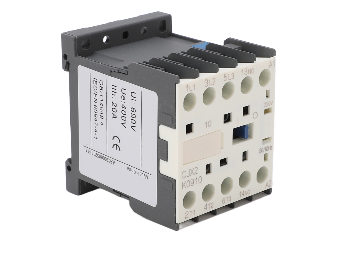 Contactor eléctrico de CA de 3 pines, 4 nodos, 220 V, 9 A, con puntas plateadas engrosadas para distribución de energía
