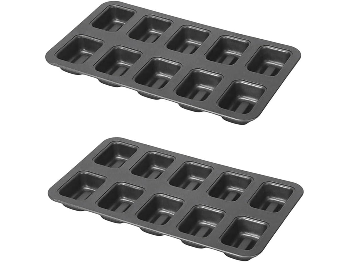 Juego de 2 moldes para hornear pan y galletas, molde metálico antiadherente, accesorios Gokoco