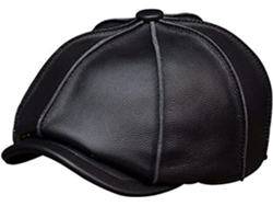 Gorra de béisbol en Cuirable Hommes Chapeau Béret Rouge Marron, Talla XL, Adaptada para SFUSHOS